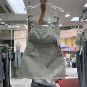 浅灰色减龄百搭牛仔防走光背带短裙 新款 网红同款 2026年夏季