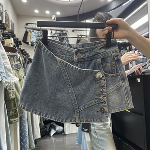 美式街头辣妹风2026新品欧货设计感A字裙防走光无弹性感辣妹裙夏