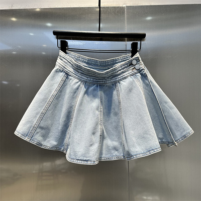 设计感显腿长A字牛仔短裙2026年夏季新款辣妹时尚减龄A字蓬蓬裙女