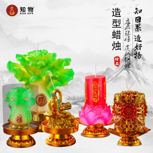 发财树钱袋聚宝盆供财神人参如意防风蜡烛白菜百财菊花莲花灯厂家