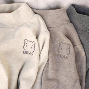 宝宝打底衫儿童上衣薄绒棉秋款中小童半高领男童女童长袖T恤