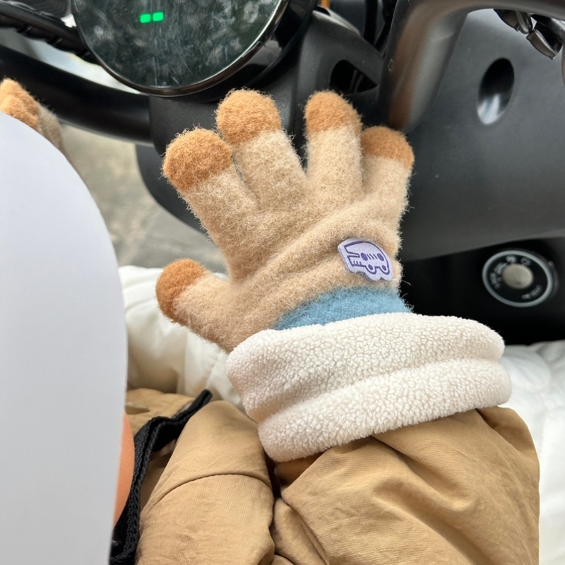 儿童手套冬季1一3岁宝宝男童女童毛绒保暖防寒防冻可爱分指手套