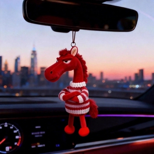 【天选红马】小马车载挂件汽车内挂饰2026马年吉祥物喜庆贺年玩偶