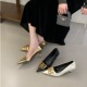 单鞋 细跟金属扣尖头女通勤OL上班鞋 2026年四季 时尚 高跟鞋 40码