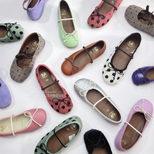 芭蕾鞋 意大利Pepe儿童手工皮鞋 马毛纯色复古一脚蹬 清仓特价