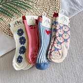 Slojd 24AW丹麦Konges KS儿童袜子印花有机棉短袜舒适透气