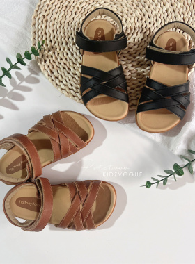 5Z 清仓特价 24SS巴西Tip Toey Joey ttj 儿童凉鞋真皮魔术贴夏