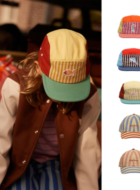 25SS新款荷兰Sticky Lemon小柠檬儿童棒球帽条纹拼色小众配饰男女