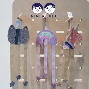 26SS新款现货英国MIMI LULA儿童发饰收纳带独角兽猫咪彩虹挂件