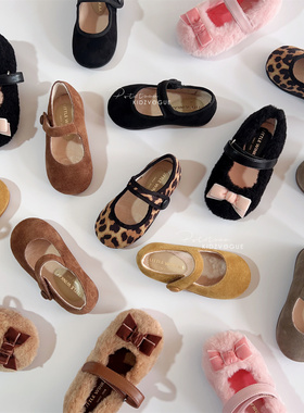 25AW新款西班牙 Little Winkaa LW女童舞蹈鞋绒面公主豹纹奶奶鞋