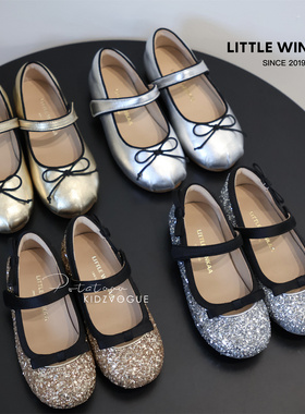 26SS新款西班牙Little Winkaa LW 儿童公主鞋单鞋闪闪芭蕾魔术贴