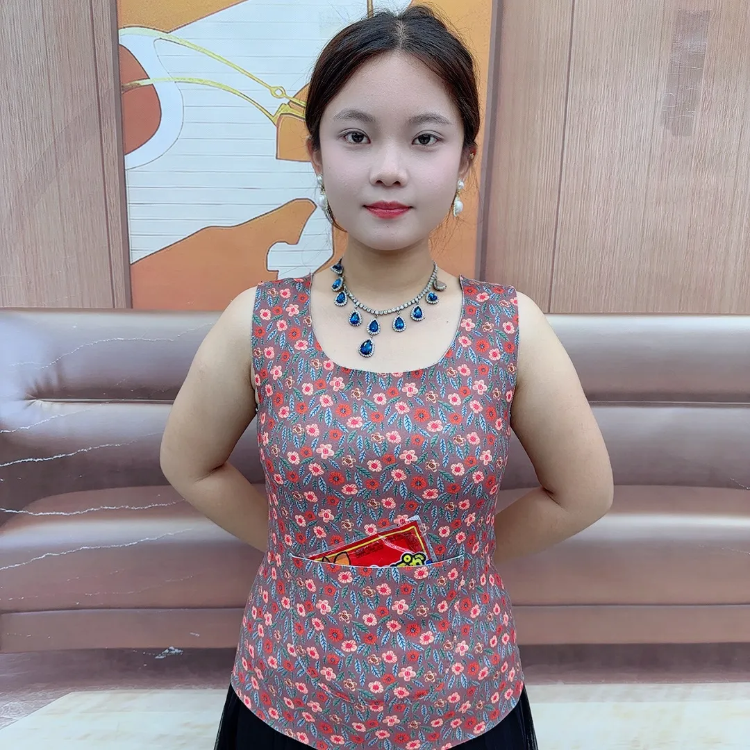 德绒保暖背心双兜秋冬女圆领穿内衣暖宝宝发热腰腹无袖妈妈打底衫