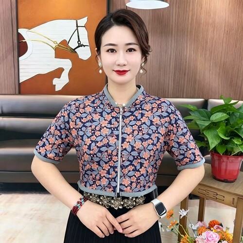 中老年女装德绒薄款护肩膀颈椎护腰中袖妈妈装空调房保暖坎肩背心