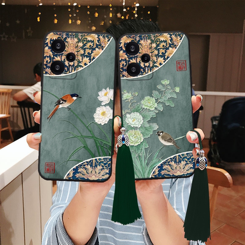 适用红米note15立体浮雕note14花鸟pro+简约note13手机壳turbo4高级感12大气妈妈古风防摔11软壳中式note10红