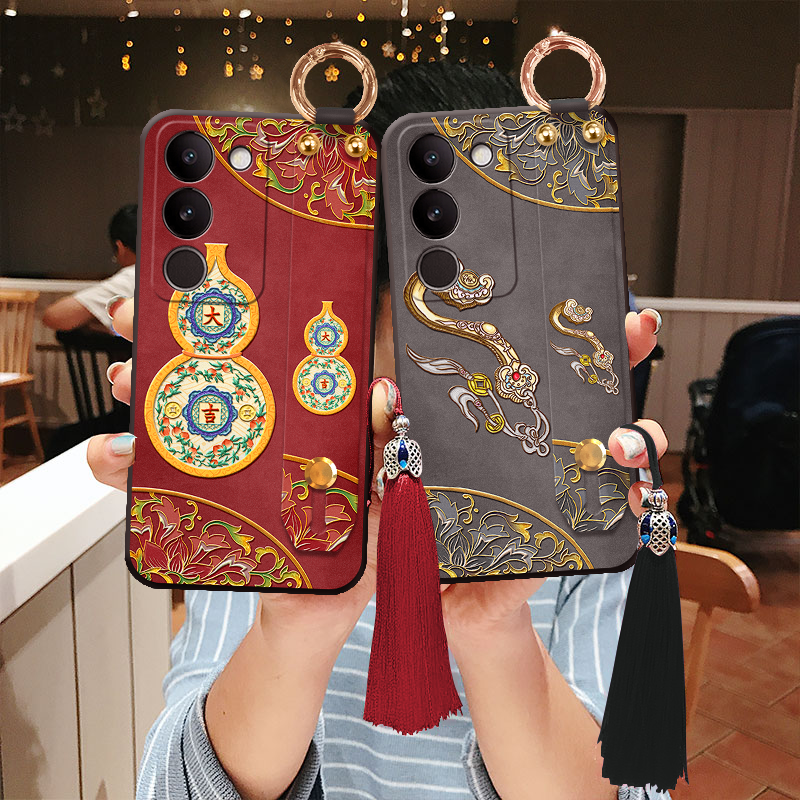 适用vivo立体s30浮雕s20葫芦pro腕带y78手机壳y37妈y35本命年y36防摔s18e斜挎y300手提寓意y200t如意国风mini