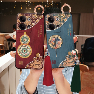 适用oppo立体reno15浮雕reno14葫芦reno13腕带reno12手机壳11宫扇8故宫se防摔斜挎findx9手提x8s 国风妈妈pro