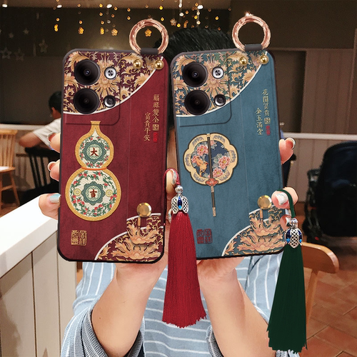 适用oppo立体浮雕葫芦宫扇手机壳