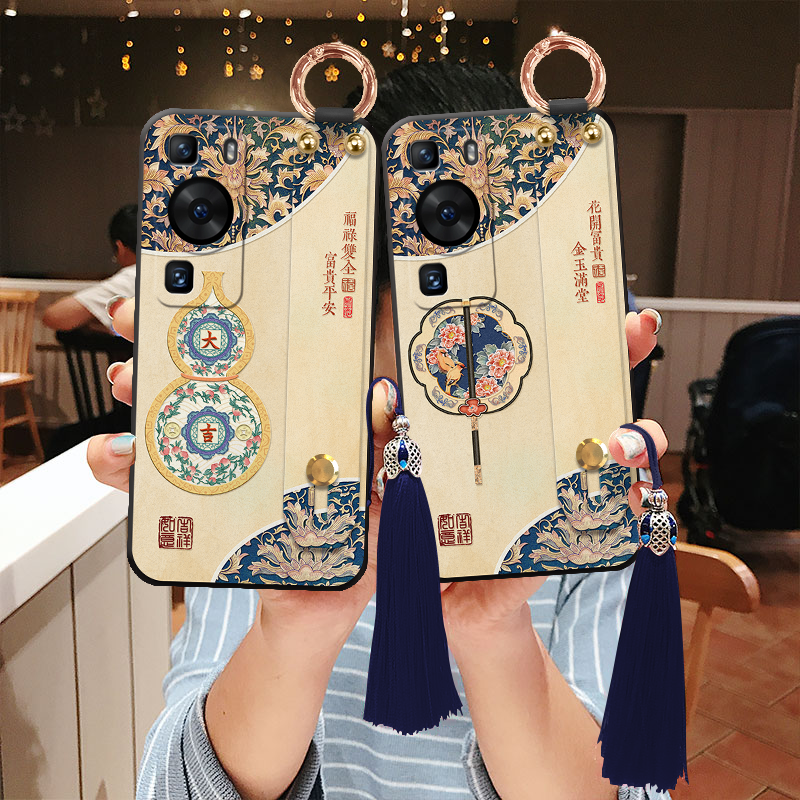 适用华为立体浮雕葫芦宫扇手机壳