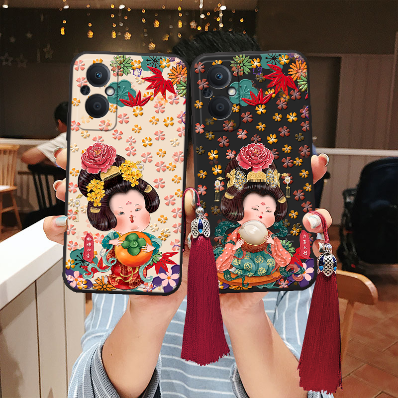 适用realme真我gt8浮雕neo7立体se贵妃15柿柿14手机壳v13吉祥v15高级感v5软neo7防摔pro古风gt全包妈妈如意女