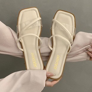 罗马平底凉鞋 女款 2024新款 高级感法式 夏季 外穿仙女风露趾凉拖鞋