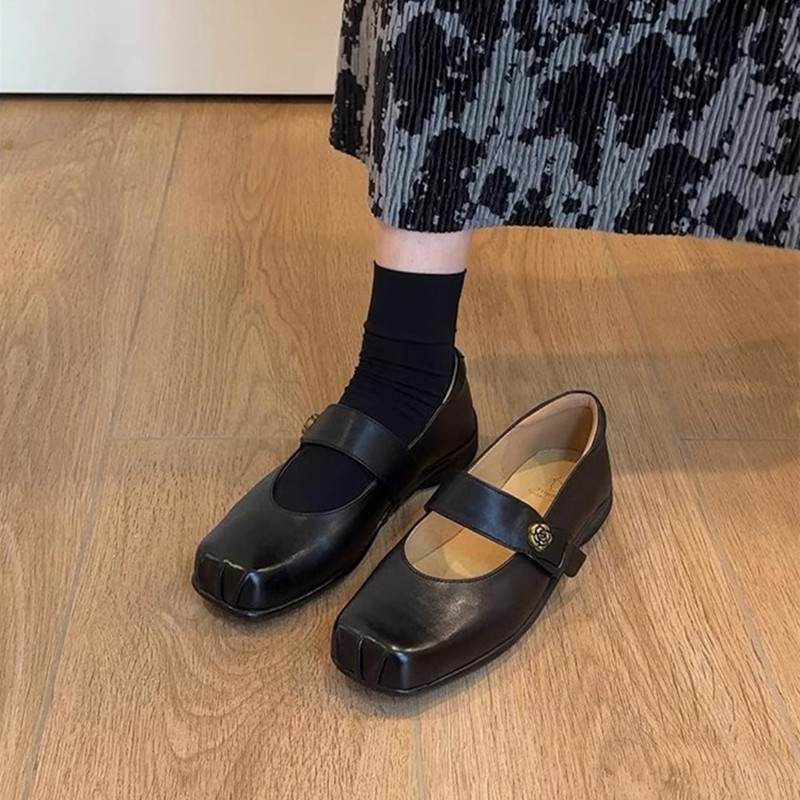 牛皮款~真皮复古玛丽珍鞋