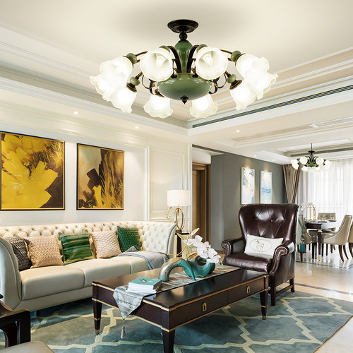 法式客厅吊灯陶瓷美式餐厅吊灯