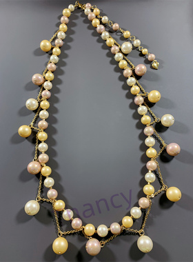 CAROLEE打标糖果色琉璃珍珠腰链