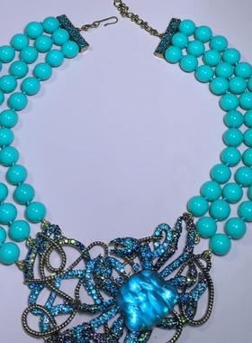 HEIDIDAUS满钻大螃蟹琉璃珠项链