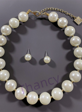 AK打标琉璃珍珠项链耳钉套装