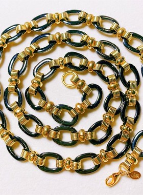 JoanRivers黑金毛衣链