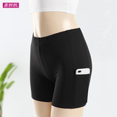 大码 三分棉安全裤 弹力松紧腰棉保险裤 防走光短裤 显瘦 带口袋女薄款