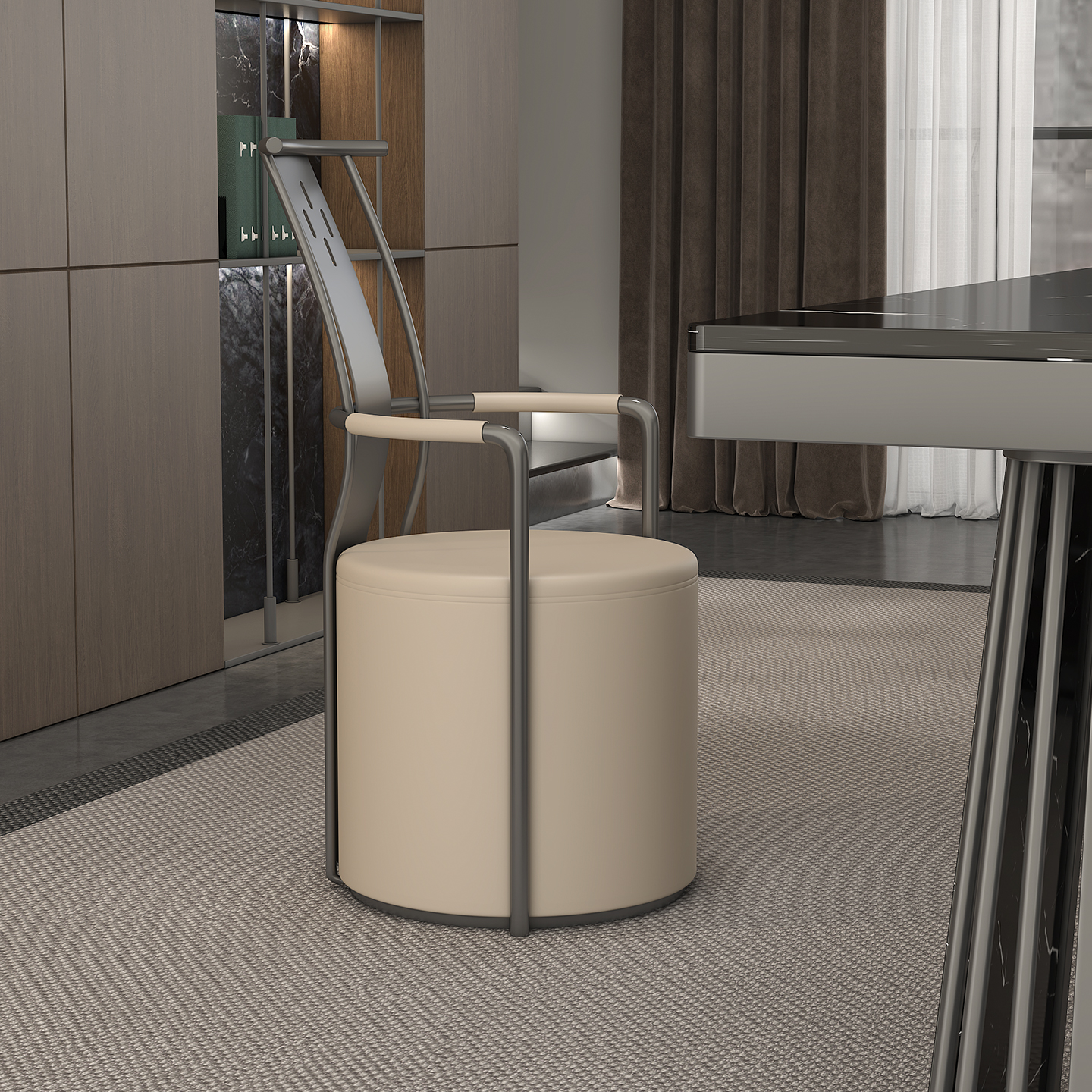 意式轻奢茶椅子主人椅