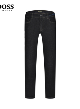 JEDOSS/爵迪斯男装秋冬专柜新款简约字母压凸刺绣牛仔裤BC010
