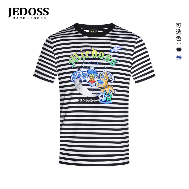 JEDOSS/爵迪斯男装2026春季专柜新款潮酷数码印花小狗短袖T恤158