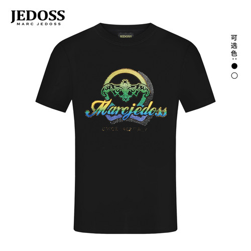 JEDOSS/爵迪斯男装2025夏季专柜新款立体LOGO烫钻短袖T恤潮MN275
