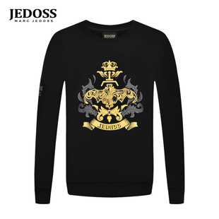 LOGO烫金烫钻无帽套头卫衣潮BS729 秋冬新款 JEDOSS 爵迪斯男装