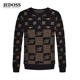 爵迪斯男装 秋冬新款 满印潮流针织提花长袖 JEDOSS 针织衫 SL568