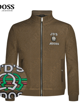 JEDOSS/爵迪斯男装秋冬专柜新款满立体提花皮牌针织外套BZ068