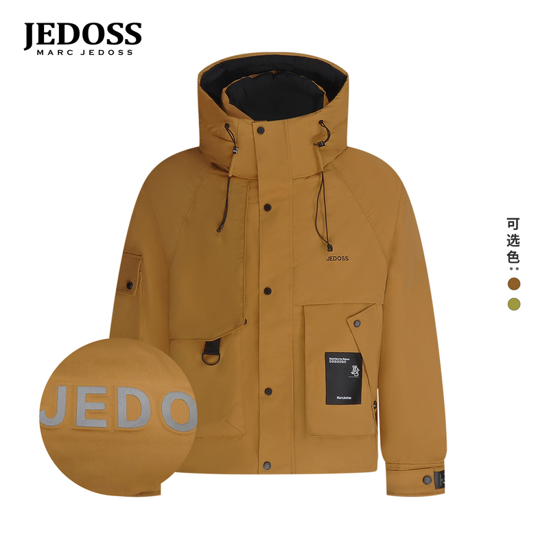 JEDOSS/爵迪斯男装2025秋冬专柜新款字母刺绣立体胶印羽绒服LF037