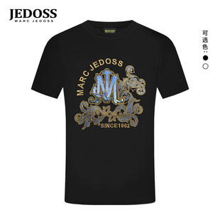 短袖 JEDOSS T恤HM583 时尚 炫彩珠片绣修身 爵迪斯男装 2026春夏新款