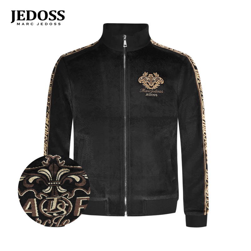 JEDOSS/爵迪斯男装2025秋冬专柜新款字母LOGO刺绣针织夹克B0194