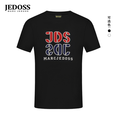 JEDOSS/爵迪斯男装春季新款字母麻花编织珠片绣短袖T恤BZ152
