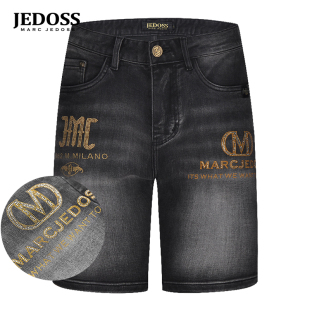 LOGO字母烫钻五分牛仔中裤 JEDOSS 专柜新款 夏季 049 爵迪斯男装