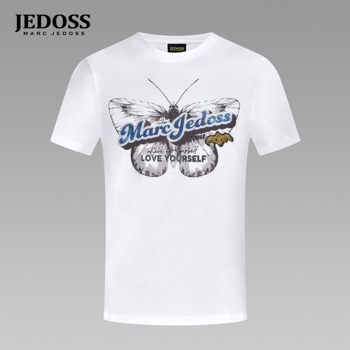 JEDOSS/爵迪斯男装春夏新款简约蝴蝶烫钻刺绣短袖T恤MG310BS