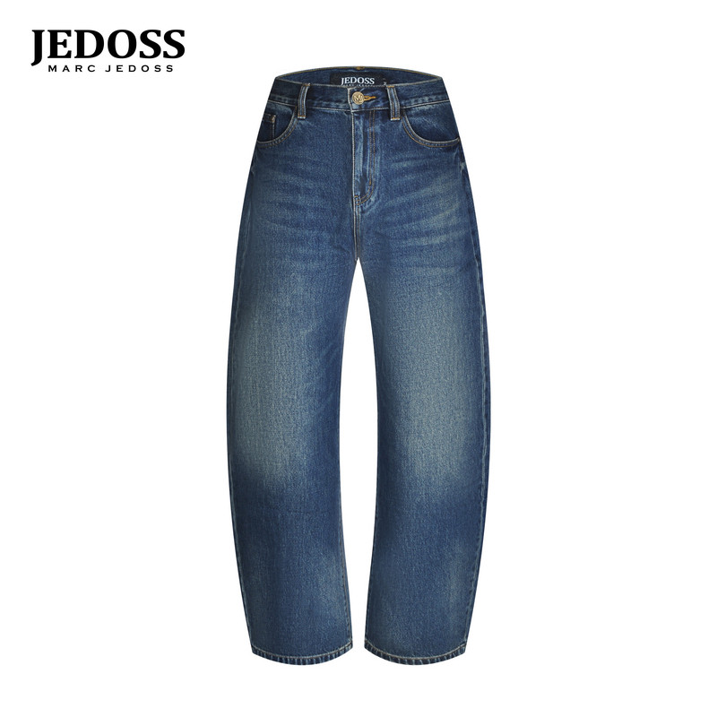 JEDOSS/爵迪斯女装秋冬专柜新款简约基础款磨白弯刀牛仔裤125