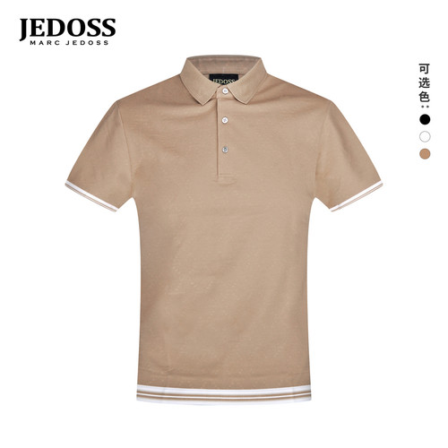 JEDOSS/爵迪斯男装夏季专柜新款满提花螺纹拼色POLO衫AM239