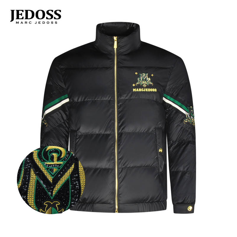 JEDOSS/爵迪斯男装2025秋冬专柜新款字母LOGO珠片刺绣羽绒服BZ237