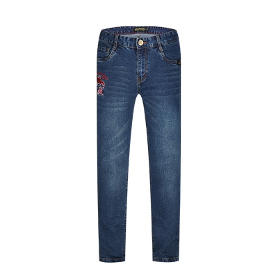 爵迪斯秋冬新款刺绣牛仔长裤