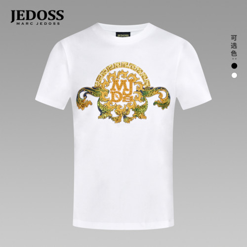 JEDOSS/爵迪斯男装夏季新款LOGO金线刺绣珠片欧式短袖T恤306