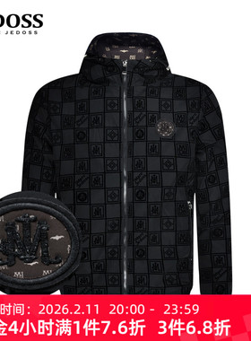 JEDOSS/爵迪斯男装秋冬新款刺绣章仔植绒压花格子外套AD619